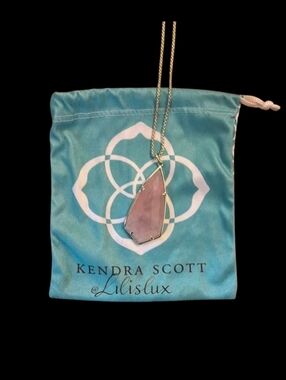 Kendra Scott Gold Carole Necklace 30"length W/2" Extender Worn Twice W/ Silk Bag